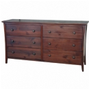 FurnitureToday Madeira dark wood 6 drawer large chest of drawers