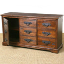 FurnitureToday Makasih Lima dark wood 3 drawer 2 door sideboard