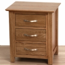 FurnitureToday Metro Dark solid oak 3 drawer bedside