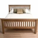 FurnitureToday Metro dark solid oak bed