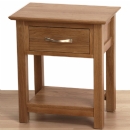 FurnitureToday Metro dark solid oak nightstand with low shelf