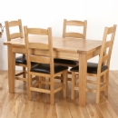 Metro Living Solid Oak 4 chair 4ft4 extendable