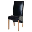 Metro Living Solid Oak Brown Leather Dining Chair