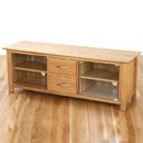 FurnitureToday Metro Living Solid Oak Large Video Cabinet