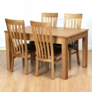 Milano Solid Oak 4 Chair extending Dining set