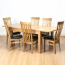 FurnitureToday Milano Solid Oak 6 Chair Dining set