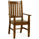 Montana dark wood dining chair with arms
