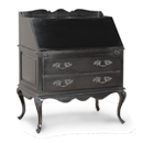 FurnitureToday Moulin Noir Black 2 Drawer Escritoire