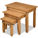 FurnitureToday New Corona mexican pine nest of tables