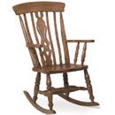 Oak Country Fiddle Rocker Chair 