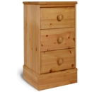 FurnitureToday One Range Pine 3 Drawer Narrow Bedside