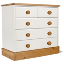 One Range Pine Painted 3 + 2 Drawer Wide Chest