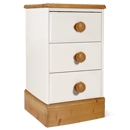 FurnitureToday One Range Pine Painted 3 Drawer Narrow Bedside