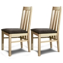FurnitureToday Opus Solid Ash Slatted Chair Set of 2