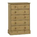 FurnitureToday Pine Bay 5 Drawer Wide Chest