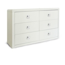 FurnitureToday Plaza White 6 Drawer Dresser