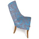 FurnitureToday Primrose Grey flower on blue curved dining chairs