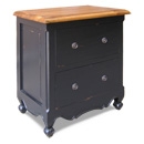 Provence Black Painted 2 Drawer Aries Bedside