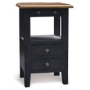 Provence Black Painted 2 Drawer Side Table