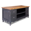 FurnitureToday Provence Black Painted 4 Drawer TV Stand