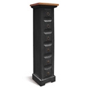 Provence Black Painted 6 Drawer CD Tower