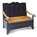 Provence Black Painted Monks Bench