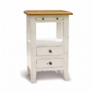 Provence White Painted 2 Drawer Side Table