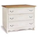 Provence White Painted 3 Drawer Wide Dresser