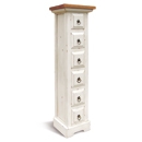 Provence White Painted 6 Drawer CD Tower