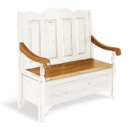 Provence White Painted Monks Bench