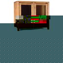 FurnitureToday Reclaimed Teak Glass 3 Door 2 drawer Cabinet