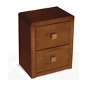 FurnitureToday Roma Dark Wood 2 Drawer Bedside Cabinet 