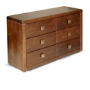 FurnitureToday Roma Dark Wood 6 Drawer Dresser