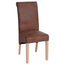 Rustic Oak Bison fabric dining chair