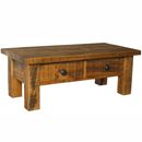 FurnitureToday Rustic pine coffee table with two drawers