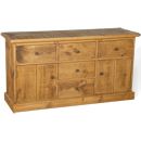 FurnitureToday Rustic Plank 5 Drawer 2 Door Unit