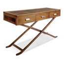 FurnitureToday Safari Mahogany Folding 3 Drawer Table