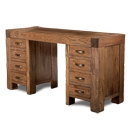Santana Reclaimed Oak Desk Dressing Table with 8