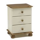 FurnitureToday Scandinavian painted 3 Drawer Bedside