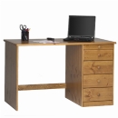 Scandinavian pine 5 drawer computer desk-