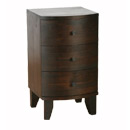 FurnitureToday Seville dark 3 drawer bedside