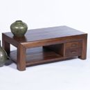 Sirius mahogany four drawer and shelf coffee table