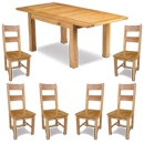 FurnitureToday Soho Solid Oak Extending Dining Table Set