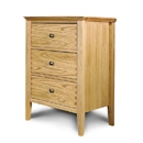 FurnitureToday Stanford Oak 3 Drawer Nightstand