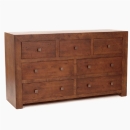 FurnitureToday Tampica dark wood 7 drawer chest