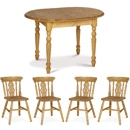 Tarka Solid Pine Flip Top Table Fiddle Dining