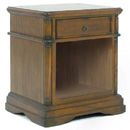 FurnitureToday Toscana Collection dark wood 1 drawer nightstand