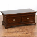 FurnitureToday Vanessa dark wood 2 drawer coffee table