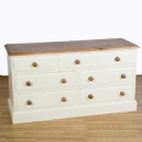 FurnitureToday Village Pine Painted 7 Drawer low Chest