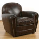 FurnitureToday Vintage Leather Fleamarket Arm Chair